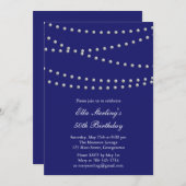 Invitation d'anniversaire de Chic Pearls (indigo) (Devant / Derrière)