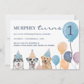Invitation d'anniversaire de chien (Devant)