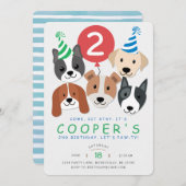 Invitation d'anniversaire de chien (Devant / Derrière)