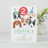 Invitation d'anniversaire de chien (Debout devant)