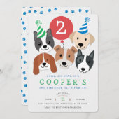 Invitation d'anniversaire de chien (Devant / Derrière)