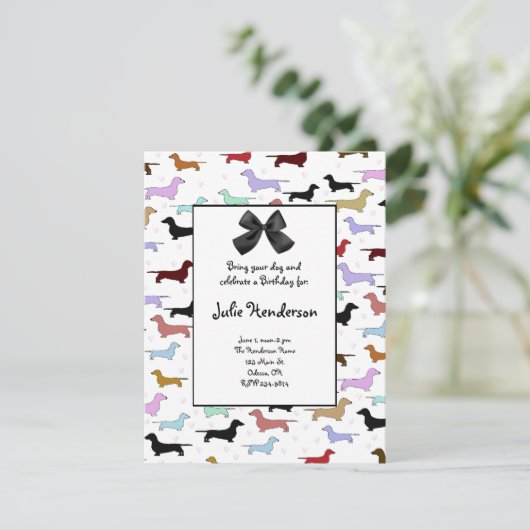 Invitation d'anniversaire de chien (Debout devant)