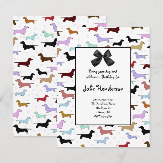 Invitation d'anniversaire de chien (Devant / Derrière)