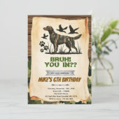 Invitation d'anniversaire de chien de chasse (Debout devant)