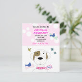 Invitation d'anniversaire de chien de dessin animé (Debout devant)