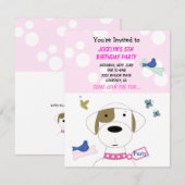 Invitation d'anniversaire de chien de dessin animé (Devant / Derrière)