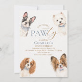 Invitation d'anniversaire de chien de fête de patt (Devant)