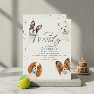 Invitation d'anniversaire de chien de fête de patt