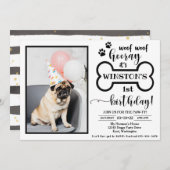Invitation d'anniversaire de chien | Doggy Invitat (Devant / Derrière)