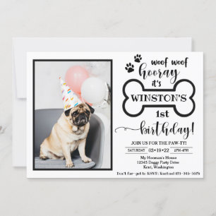 Invitation d'anniversaire de chien Doggy Invitat