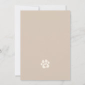 Invitation d'anniversaire de chien jouant beige (Dos)