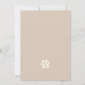 Invitation d'anniversaire de chien jouant beige (Dos)