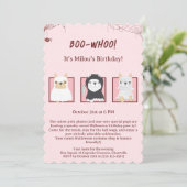 Invitation d'anniversaire de chien Kawaii Hallowee (Debout devant)
