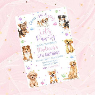 Invitation d'anniversaire de chien modifiable - in