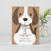 Invitation d'anniversaire de chien | Nom et âge mo (Debout devant)