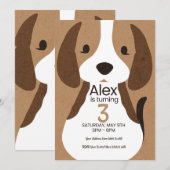 Invitation d'anniversaire de chien | Nom et âge mo (Devant / Derrière)