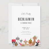 Invitation d'anniversaire de chien pour Invitation (Devant)