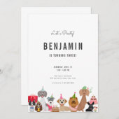 Invitation d'anniversaire de chien pour Invitation (Devant / Derrière)
