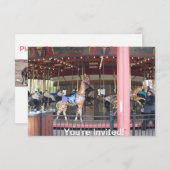 Invitation d'anniversaire de Childs de carrousel (Devant / Derrière)