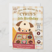 Invitation d'anniversaire de chiot au chocolat (Devant)