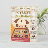 Invitation d'anniversaire de chiot au chocolat (Debout devant)