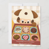 Invitation d'anniversaire de chiot au chocolat (Dos)