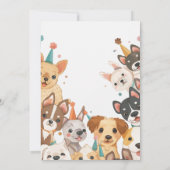 Invitation d'anniversaire de chiot Fête de chien F (Dos)