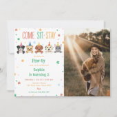 Invitation d'anniversaire de chiot Fête de chien P (Devant)