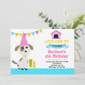 Invitation d'anniversaire de chiot mignon (Debout devant)