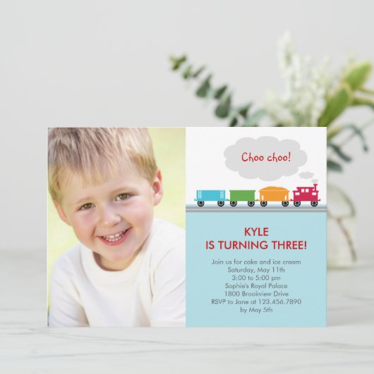 Invitation d'anniversaire de Choo Choo (Debout devant)