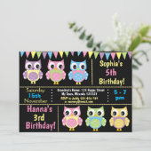Invitation d'anniversaire de chouette mignonne (Debout devant)