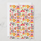 Invitation d'anniversaire de chouette mignonne Hoo (Dos)