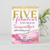 Invitation d'anniversaire de cinq filles fabuleuse (Debout devant)