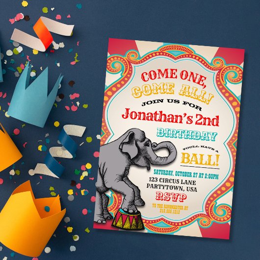 Invitation d'anniversaire de cirque