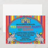 Invitation d'anniversaire de cirque (Devant / Derrière)