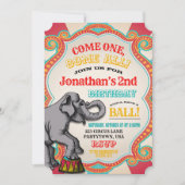 Invitation d'anniversaire de cirque (Devant)