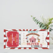 Invitation d'anniversaire de cirque Billet Carnava (Debout devant)