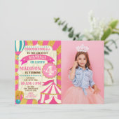 Invitation d'anniversaire de cirque Carnaval Rose  (Debout devant)