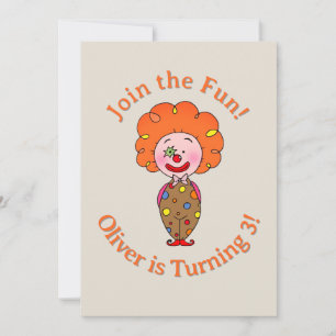 Invitation d'anniversaire de cirque clown dessin a