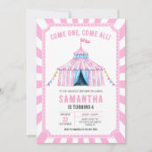 Invitation d'anniversaire de cirque de carnaval (Devant)