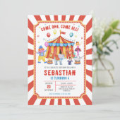 Invitation d'anniversaire de cirque de carnaval (Debout devant)