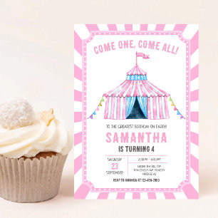 Invitation d'anniversaire de cirque de carnaval