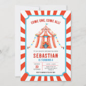 Invitation d'anniversaire de cirque de carnaval (Devant)