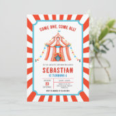 Invitation d'anniversaire de cirque de carnaval (Debout devant)