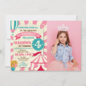 Invitation d'anniversaire de cirque Fille Invitati (Devant)