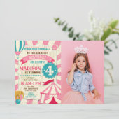 Invitation d'anniversaire de cirque Fille Invitati (Debout devant)