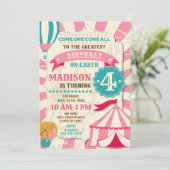 Invitation d'anniversaire de cirque Fille Invitati (Debout devant)