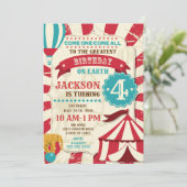 Invitation d'anniversaire de cirque Invitation de (Debout devant)
