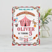 Invitation d'anniversaire de cirque invitation du (Debout devant)