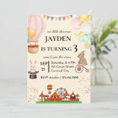 Invitation d'anniversaire de cirque modifiable (Debout devant)